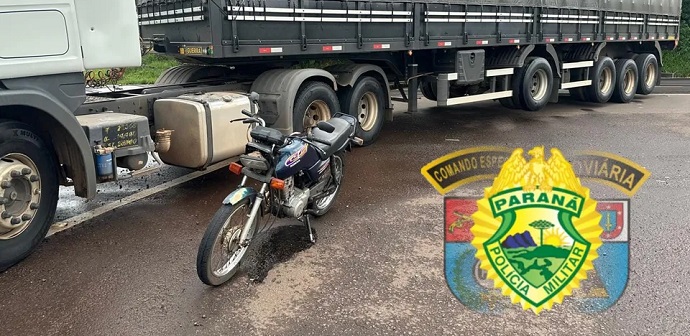 Acidente na PR-218 em Arapongas deixa motociclista ferido